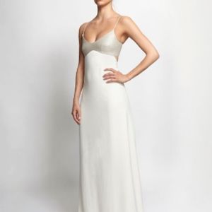 L'Agence Exclusive Lace Up Back Maxi White Dress
